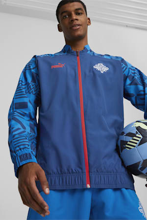 Iceland Football Prematch Jacket Men, Electric Blue Lemonade-Puma Red, extralarge-GBR