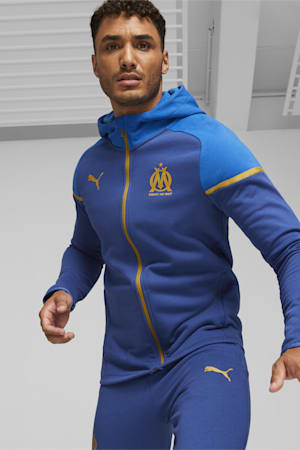 Olympique de Marseille Football Casuals Hooded Jacket, Clyde Royal-PUMA White, extralarge-GBR