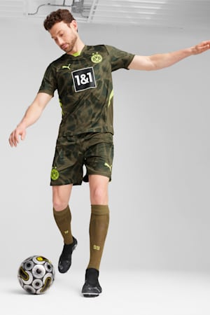 Borussia Dortmund 24/25 Goalkeeper Short Sleeve Jersey Men, Olive Drab-Myrtle, extralarge-GBR