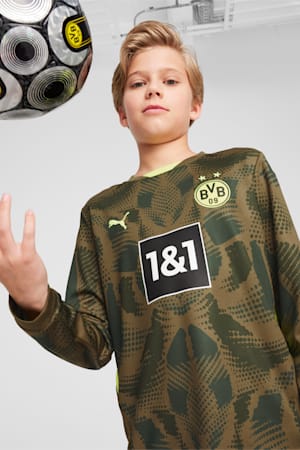 Borussia Dortmund 24/25 Goalkeeper Long Sleeve Jersey Youth, Olive Drab-Myrtle, extralarge-GBR