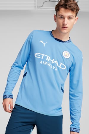 Manchester City 24/25 Home Long Sleeve Jersey Men, Team Light Blue-Marine Blue, extralarge-GBR