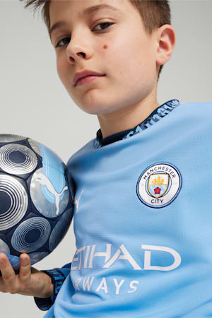 Manchester City 24/25 Home Long Sleeve Jersey Youth, Team Light Blue-Marine Blue, extralarge-GBR