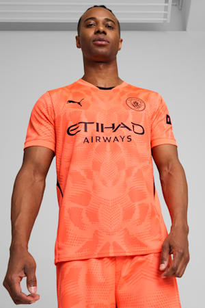 Manchester City 24/25 Goalkeeper Short Sleeve Jersey Men, Neon Sun, extralarge-GBR