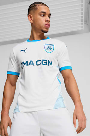 Olympique de Marseille 24/25 Home Jersey Men, PUMA White-Bleu Azur, extralarge-GBR