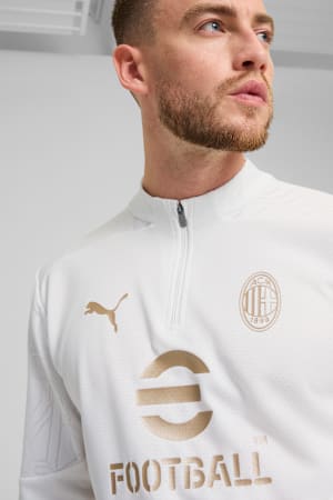 AC Milan Training Quarter-Zip Top Men, PUMA White-Matte Puma Gold, extralarge-GBR