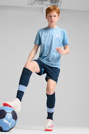 Manchester City Pre-match Short Sleeve Jersey Youth, Team Light Blue-PUMA White, extralarge-GBR