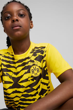 Borussia Dortmund Pre-match Short Sleeve Jersey Youth, Faster Yellow-PUMA Black, extralarge-GBR