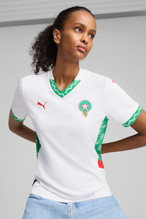Morocco 2025 Away Jersey Women, PUMA White-Fast Green-PUMA Red, extralarge-GBR