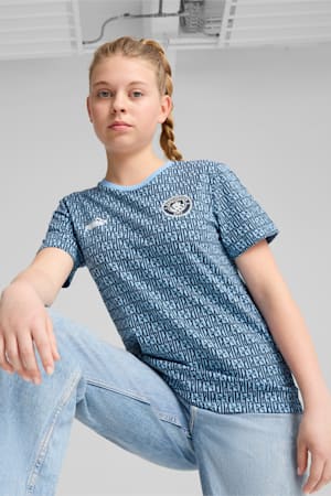 Manchester City ftblCULTURE All-Over Print Tee Youth, Club Navy-Team Light Blue, extralarge-GBR