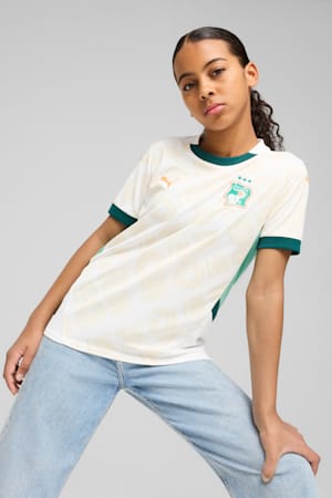 Ivory Coast 2025 Away Jersey Youth, PUMA White-Dark Myrtle, extralarge-GBR
