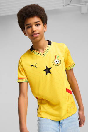 Ghana 2025 Away Jersey Youth, Pelé Yellow-PUMA Black, extralarge-GBR