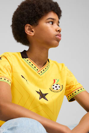 Ghana 2025 Away Jersey Youth, Pelé Yellow-PUMA Black, extralarge-GBR