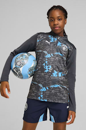 Manchester City Pre-match Quarter-Zip Top Youth, Strong Gray-Cool Light Gray, extralarge-GBR