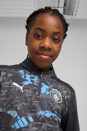 Manchester City Pre-match Quarter-Zip Top Youth, Strong Gray-Cool Light Gray, extralarge-GBR