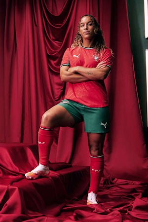 Portugal Women's Team 2025 Home Jersey Women, Pure Red-Fresh Mint, extralarge-GBR