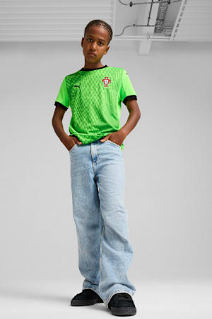 Portugal 2025 Short Sleeves Goalkeeper Jersey Youth, Fluro Green Pes-PUMA Black, extralarge-GBR