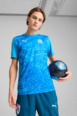 Olympique de Marseille Pre-match Jersey Men, Bleu Azur-Frosted Dew, extralarge-GBR