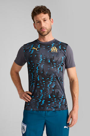 Olympique de Marseille Pre-match Jersey Men, Galactic Gray-Puma Team Gold, extralarge-GBR