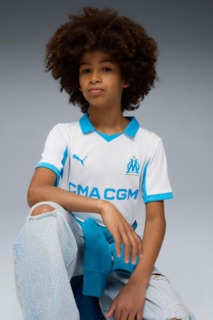Olympique Marseille 25/26 Home Jersey Youth, PUMA White-Bleu Azur, extralarge-GBR
