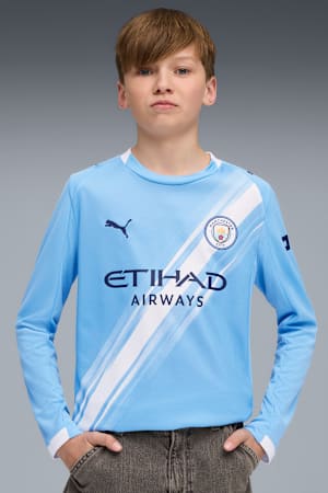 Manchester City 25/26 Long Sleeve Home Jersey Youth, Team Light Blue-PUMA White, extralarge-GBR