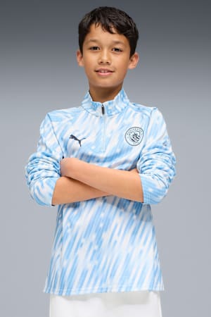 Manchester City Pre-match Quarter-Zip Top Youth, Silver Sky, extralarge-GBR