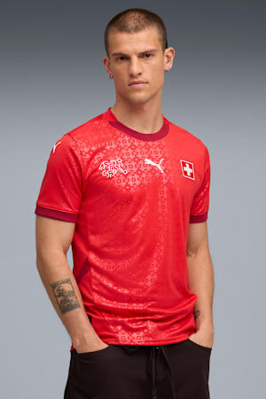 Switzerland Women's Team 2025 Home Jersey Men, PUMA Red-Dark Crimson, extralarge-GBR