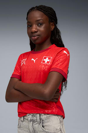 Switzerland Women's Team 2025 Home Jersey Youth, PUMA Red-Dark Crimson, extralarge-GBR