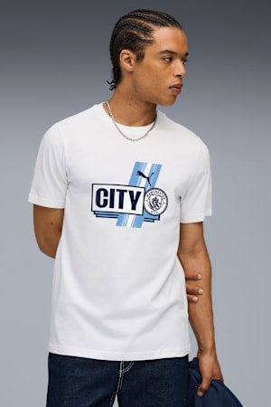 Manchester City FtblCulture Tee Men, PUMA White-Team Light Blue, extralarge-GBR