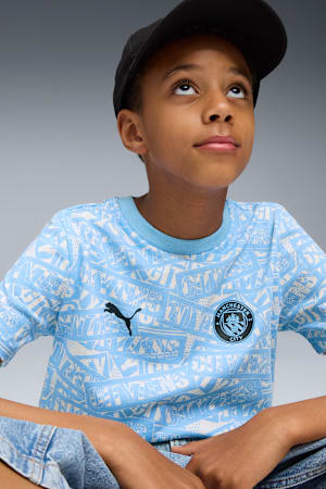 Manchester City FtblCulture All-Over Print Tee Youth, Team Light Blue-PUMA White, extralarge-GBR