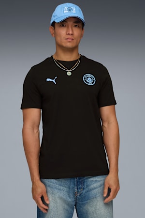 Manchester City FtblEssentials Tee Men, PUMA Black-Team Light Blue, extralarge-GBR