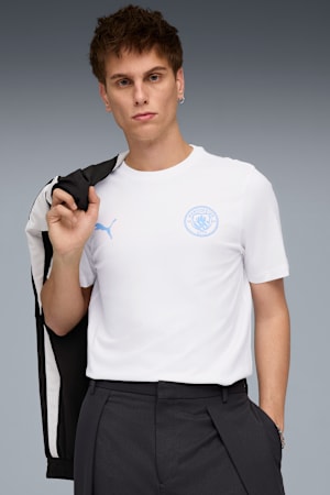 Manchester City FtblEssentials Tee Men, PUMA White-Team Light Blue, extralarge-GBR