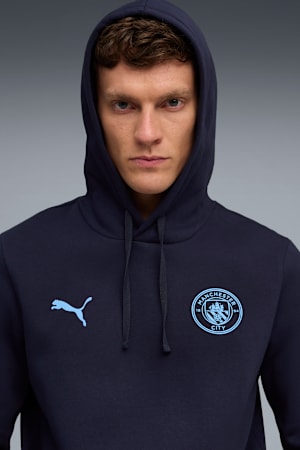 Manchester City FtblEssentials Hoodie Men, PUMA Navy-Team Light Blue, extralarge-GBR