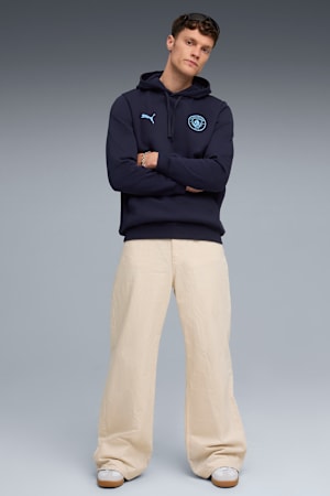 Manchester City FtblEssentials Hoodie Men, PUMA Navy-Team Light Blue, extralarge-GBR