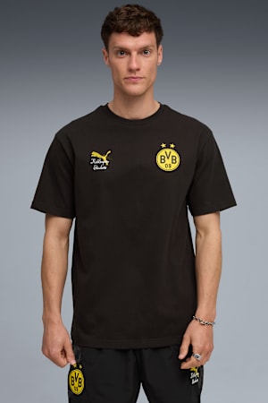 KIDSUPER x BORUSSIA DORTMUND Graphic Tee Men, PUMA Black-Faster Yellow, extralarge-GBR