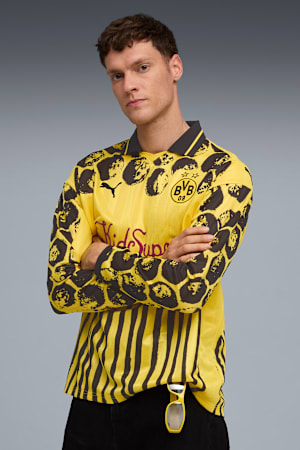 KIDSUPER x BORUSSIA DORTMUND Retro Shirt Men, Faster Yellow-PUMA Black, extralarge-GBR