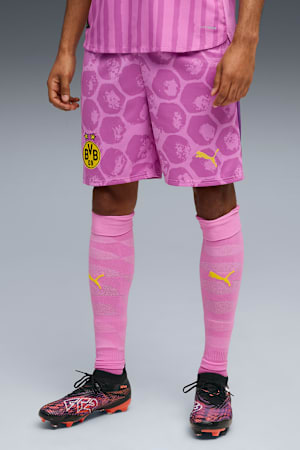 KIDSUPER x BORUSSIA DORTMUND Shorts Men, Mauve Pop-Faster Yellow, extralarge-GBR