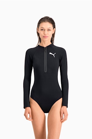 PUMA Swim Women's Long Sleeve Surf Suit, black, extralarge-GBR