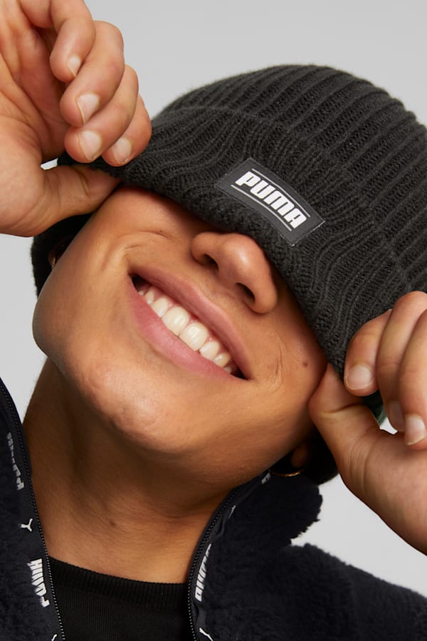 Classic Cuff Ribbed Beanie, Puma Black, extralarge