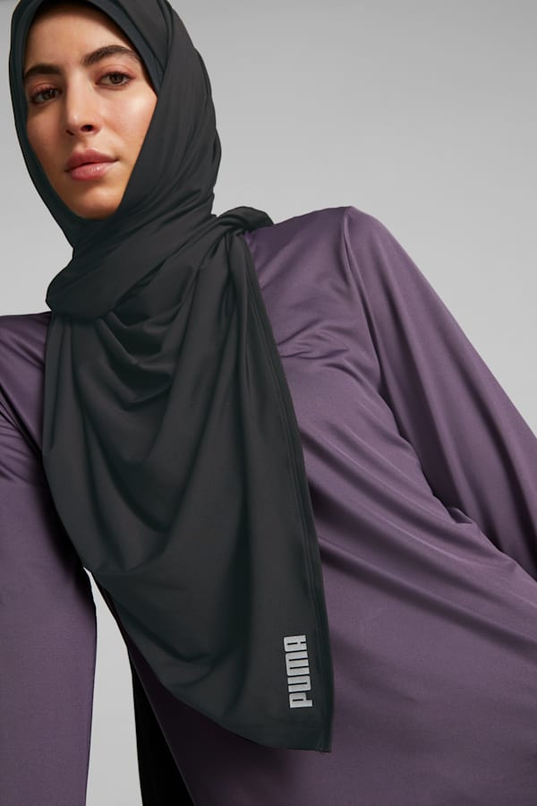 Running Hijab Scarf, Puma Black, extralarge