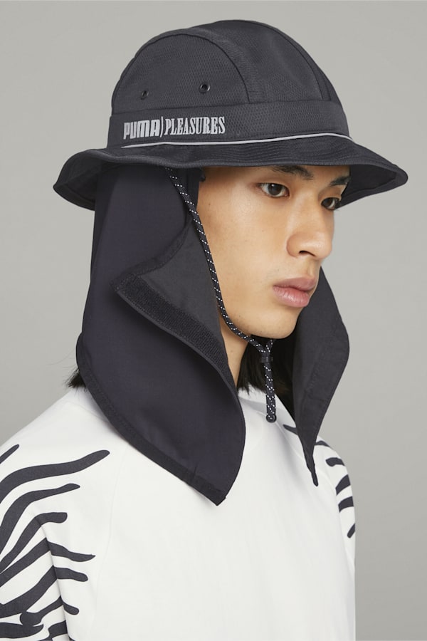 PUMA x PLEASURES Bucket Hat, PUMA Black, extralarge