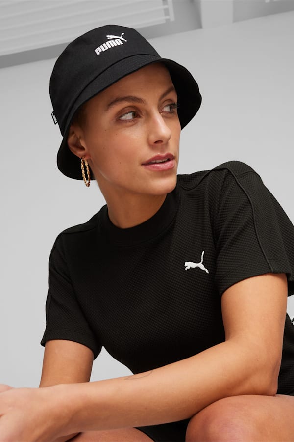 Essentials Logo Bucket Hat, PUMA Black, extralarge