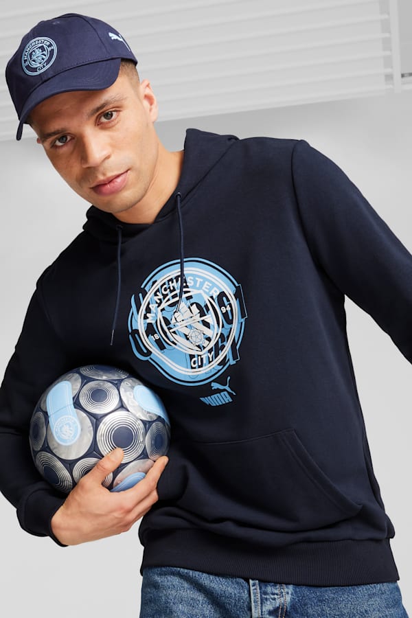 Manchester City ftblESSENTIALS Cap, PUMA Navy-Team Light Blue, extralarge