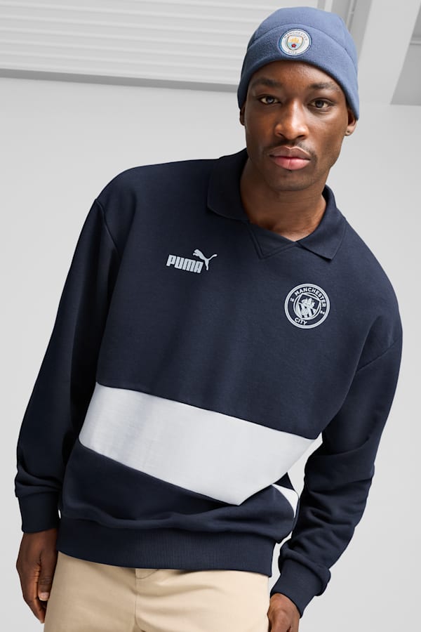 Manchester City Fleece Beanie, Inky Blue, extralarge-GBR