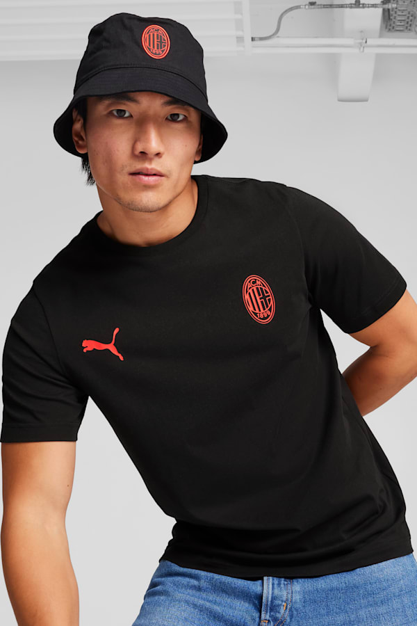 AC Milan ftblESSENTIALS Bucket Hat, PUMA Black-For All Time Red, extralarge-GBR