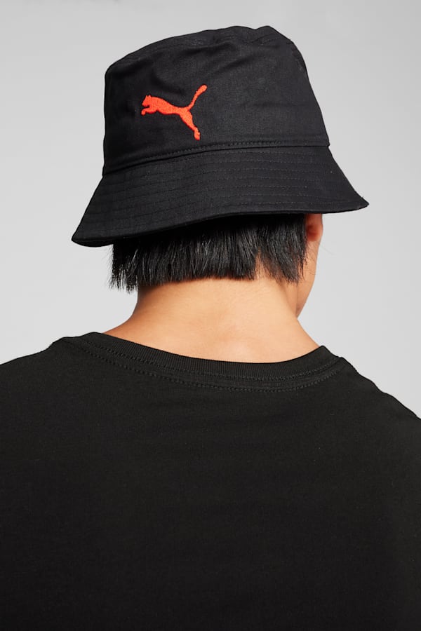 AC Milan ftblESSENTIALS Bucket Hat, PUMA Black-For All Time Red, extralarge-GBR