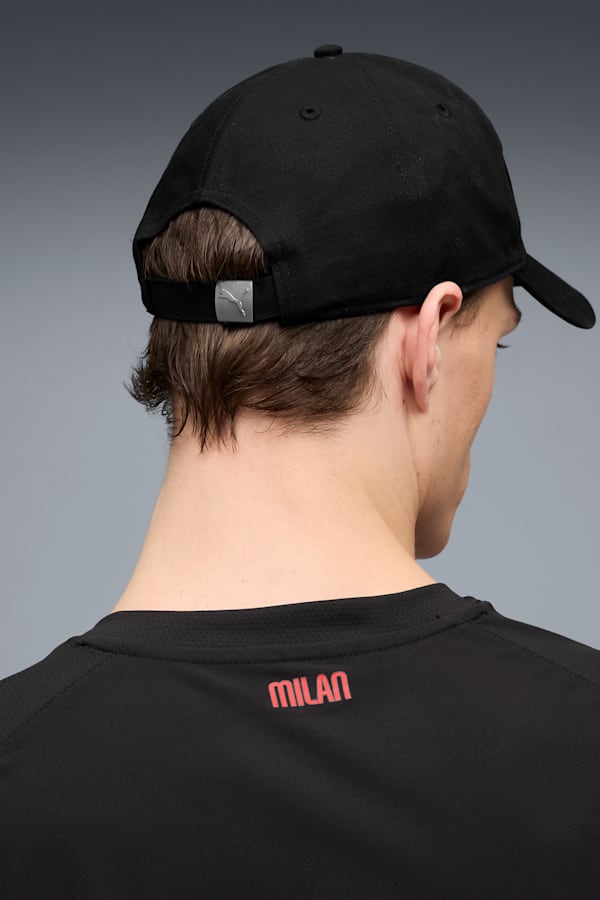 AC Milan Essentials Cap Unisex, PUMA Black-For All Time Red, extralarge-GBR