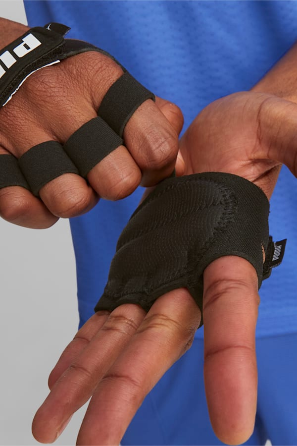 Essential Training Grip Gloves, Puma Black-Puma White, extralarge