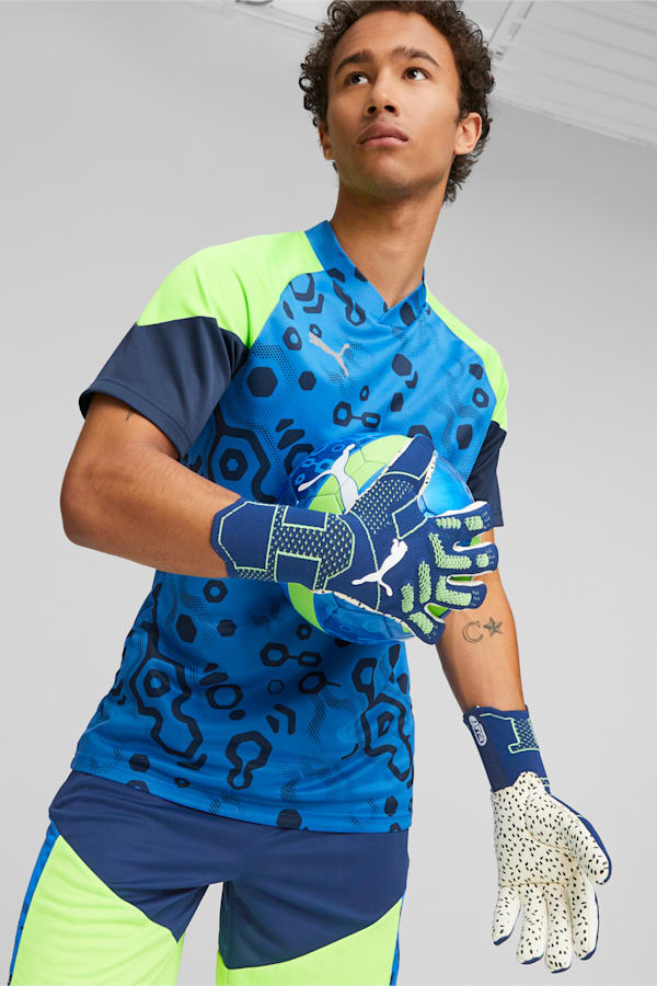 FUTURE Ultimate Negative Cut Football Goalkeeper Gloves, Persian Blue-Pro Green, extralarge