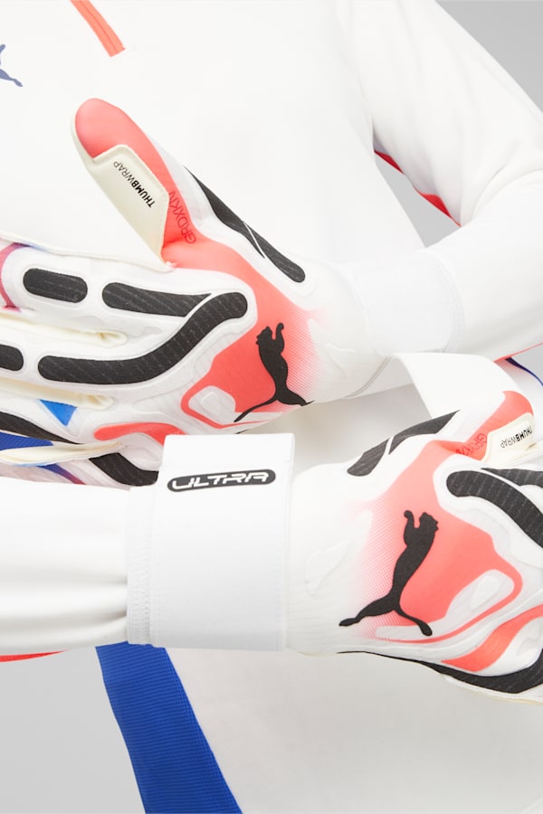 ULTRA Ultimate Hybrid Goalkeeper Gloves, PUMA White-Ultra Blue-Fire Orchid, extralarge