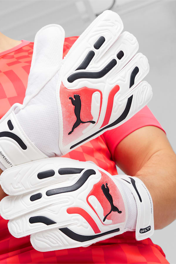 PUMA ULTRA Play RC Goalkeeper Gloves, PUMA White-Ultra Blue-Fire Orchid, extralarge